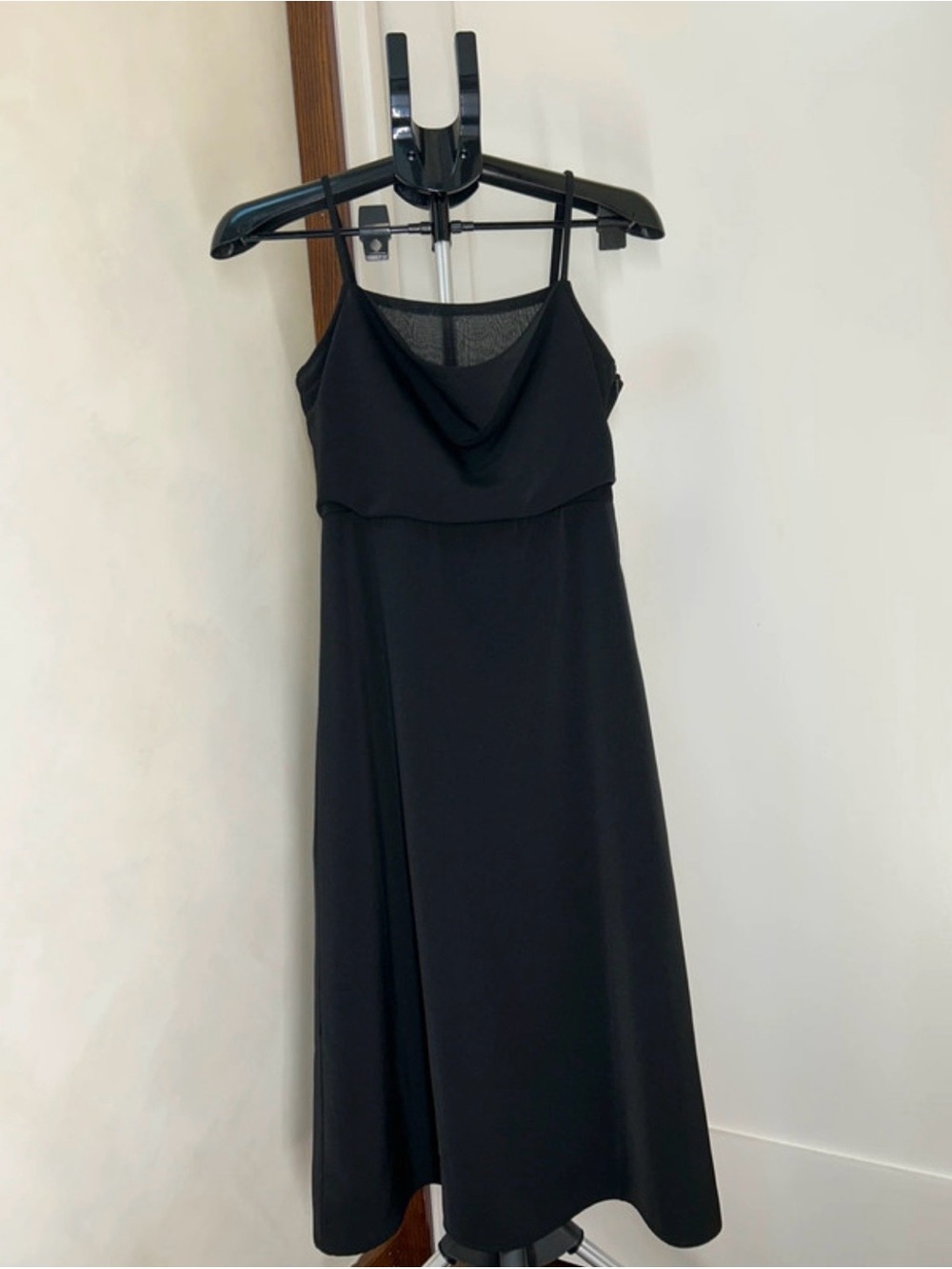 Classic Black Dress with Cowl Neck